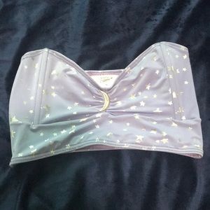 Small lavender/silver stars bikini top